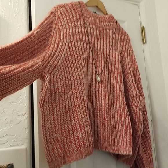 BP. | Red Chinoise Oversized Marl Stitch Sweater - Picture 3 of 8